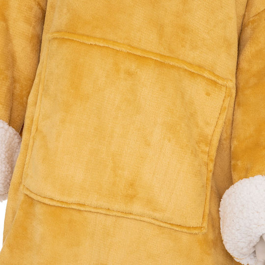 A-S Hoodie Pătură Cu Mâneci 85x118cm Ocru A-S Hoodie Pătură Cu Mâneci 85x118cm Ocru