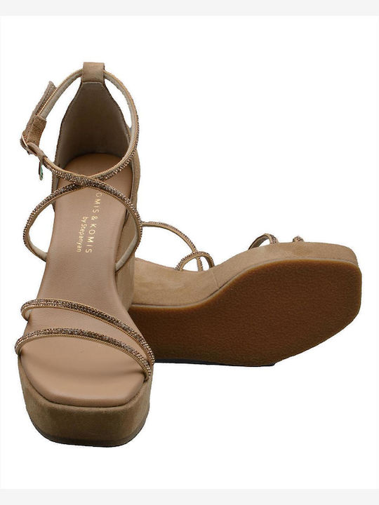 Women's Suede Platform Shoes Tabac Brown