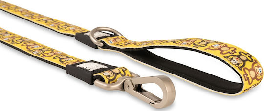 Max & Molly Dog Leash/Lead Strap Monkey Maniac in Yellow color 1.2m x 1.5cm