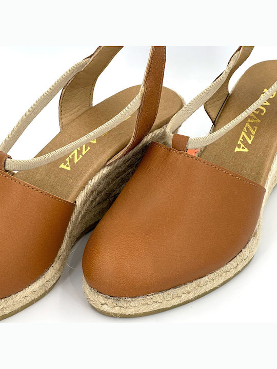 Anatomische Damenplattformen im Espadrilles-Stil Tabac Braun
