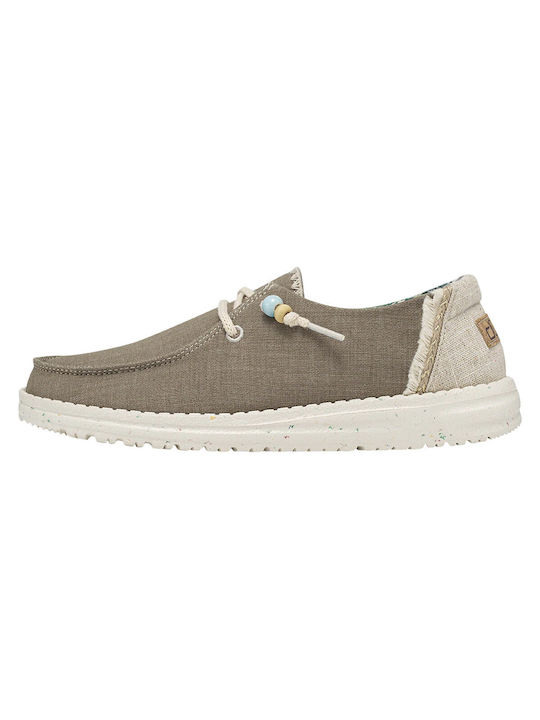 Hey Dude Rosemary Women's Boat Shoes in Khaki Color