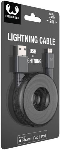 Fresh 'n Rebel Fabriq Braided USB-A to Lightning Cable Γκρι 2m