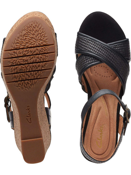 Women's Leather Platform Shoes Black