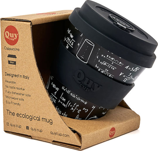 QuyCup Einstein Κούπα Πλαστική με Καπάκι Μαύρη 250ml