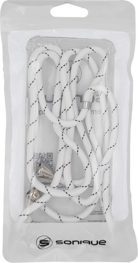 Sonique Armor Umschlag Rückseite Silikon mit Band Rainbow White (A50S / A30S)
