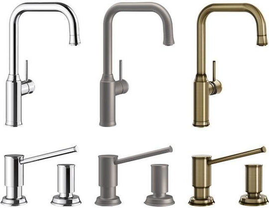 Blanco Livia Manganese Επιτραπέζιο Dispenser για την Κουζίνα Μεταλλικό Γκρι 500ml