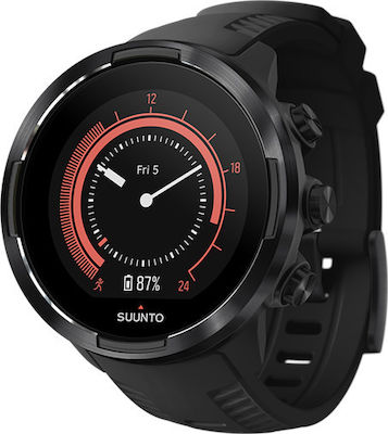 Suunto 9 Baro Stainless Steel 50mm Waterproof Smartwatch with Heart Rate Monitor (Black)