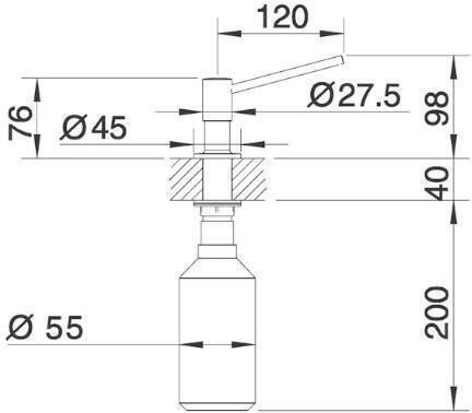 Blanco Dispenser Κουζίνας Μεταλλικό Ασημί 300ml