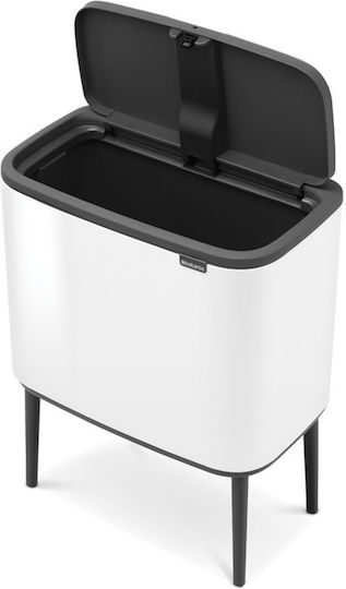 Brabantia Bo Touch Waste Bin Made of Stainless Steel Push White 36lt