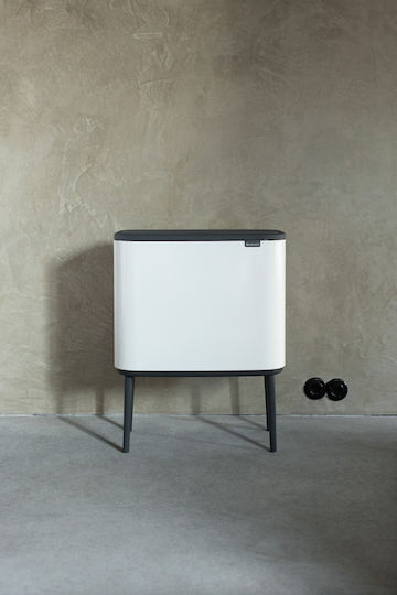 Brabantia Bo Touch Waste Bin Made of Stainless Steel Push White 36lt