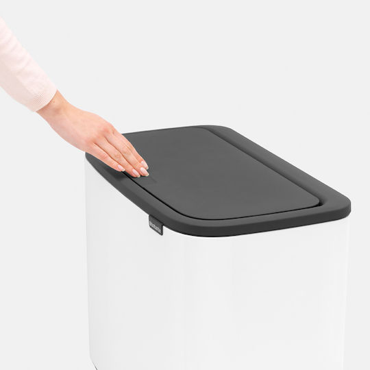 Brabantia Bo Touch Waste Bin Made of Stainless Steel Push White 36lt