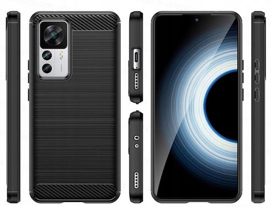 Techsuit Carbon Задна корица Силикон Черен (Xiaomi 12T / 12T Pro)