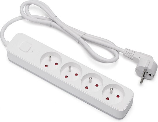 Savio Steckdosenleiste 4 Positionen mit Schalter und Kabel 3m