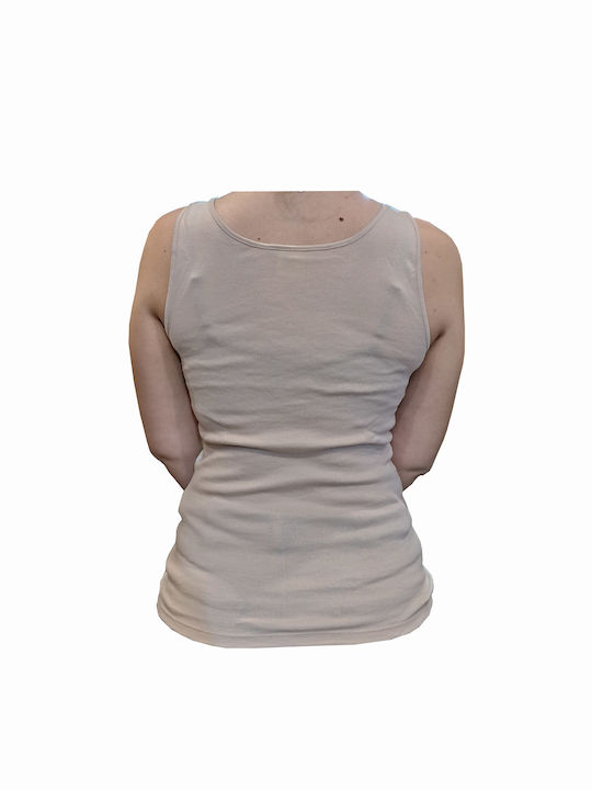 Palco Women's Sleeveless Cotton T-Shirt Beige 2Pack