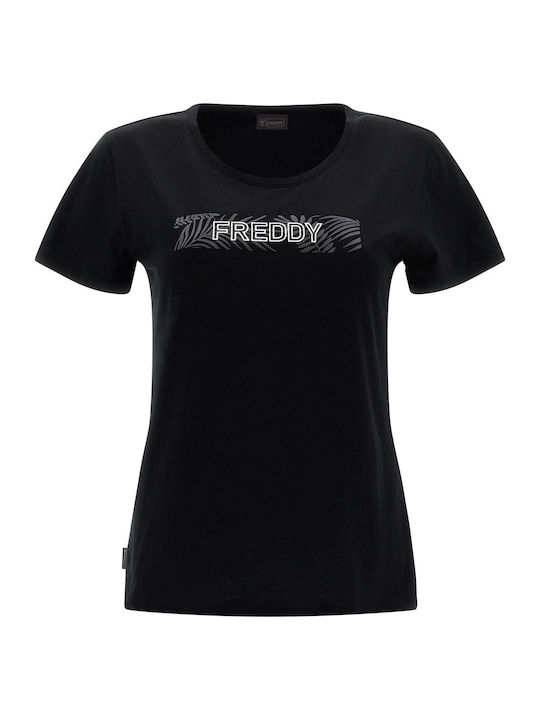 Freddy S3WTRT3 Damen Crop T-Shirt Schwarz S3WTRT3-N