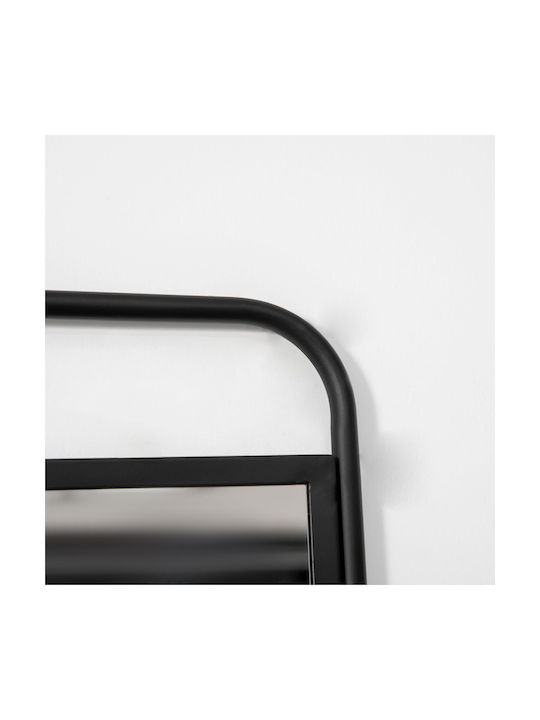 HomCom Oglindă de Perete cu Negru Ramă din Metalic 71.7x36.2cm 1buc