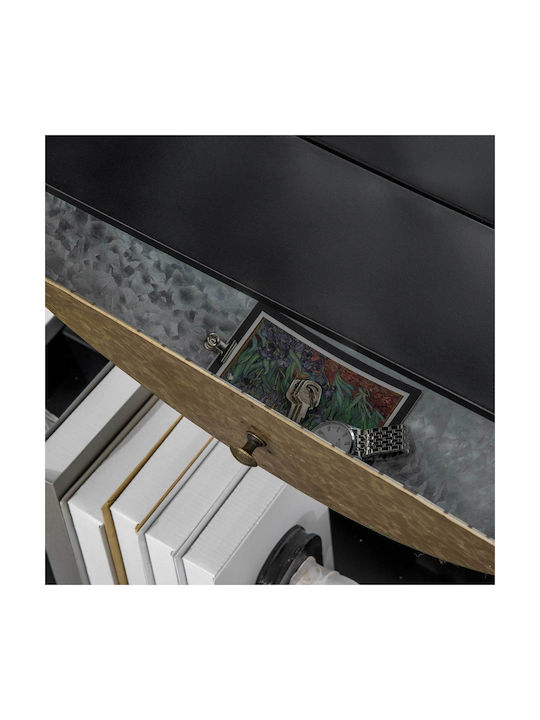 HomCom Wandspiegel mit Schwarz Metallisch Rahmen Durchmesser 61cm 1Stück