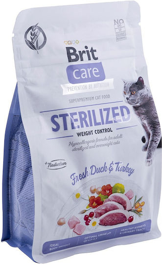 Brit Care Sterilized Weight Control Ξηρά Τροφή χωρίς Σιτηρά & Γλουτένη για Στειρωμένες Γάτες με Γαλοπούλα / Πάπια 0.4kg