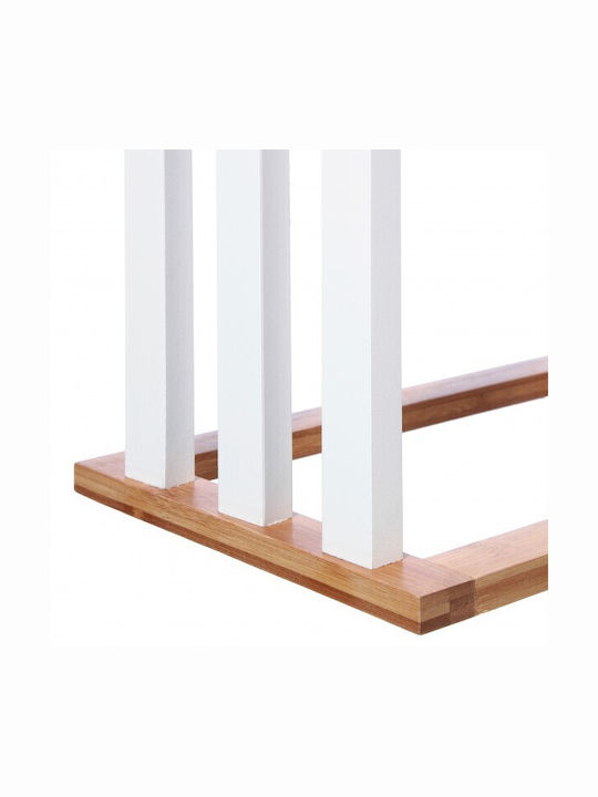 Pakoworld Garment Rack Wooden In White Colour 55x24x82cm