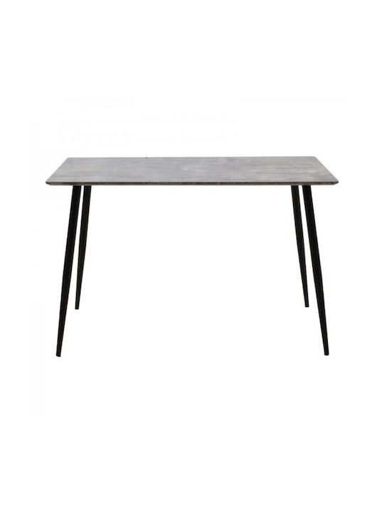 Cuba Table Kitchen Wooden with Metal Frame Gray Cement / Black 120x80x76cm