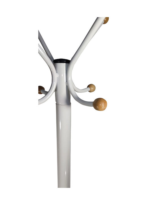 Epiplo-Fos Freistehender Kleiderständer Metallisch Weiß 48x48x180cm