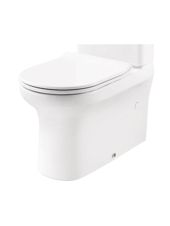 Huida SC Stehende Toilette Randlos mit Spülung mit Deckel Sanftes Schließen Weiße