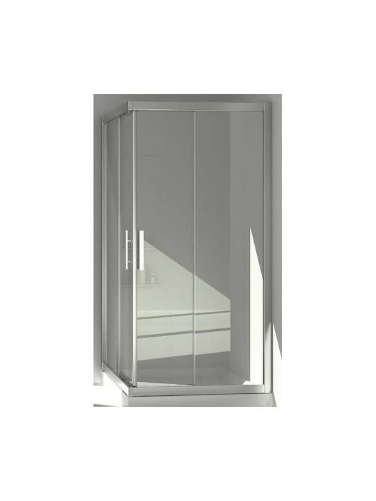 Orabella Pearl Καμπίνα Ντουζιέρας με Συρόμενη Πόρτα 90x90x180cm Clear Glass