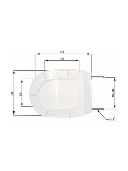 Lamaplast WC 5 Καπάκι Λεκάνης Πλαστικό 41x33.5cm Λευκό