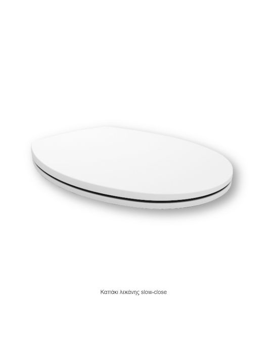 Elvit Bakelite Soft Close Toilet Slim Seat White Universal 45.6cm