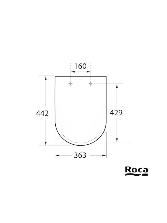 Roca Debba Capac WC Închidere lentă din plastic 44.2x36.3cm Alb
