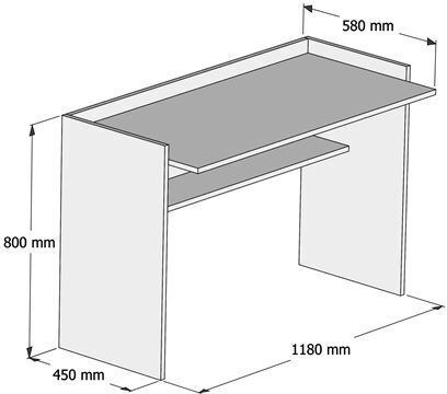Birou Sonama Lemn Sonoma / Alb 118x58x80cm