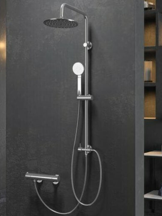 Karag Eleni Adjustable Shower Column without Mixer 93,5-120cm Silver