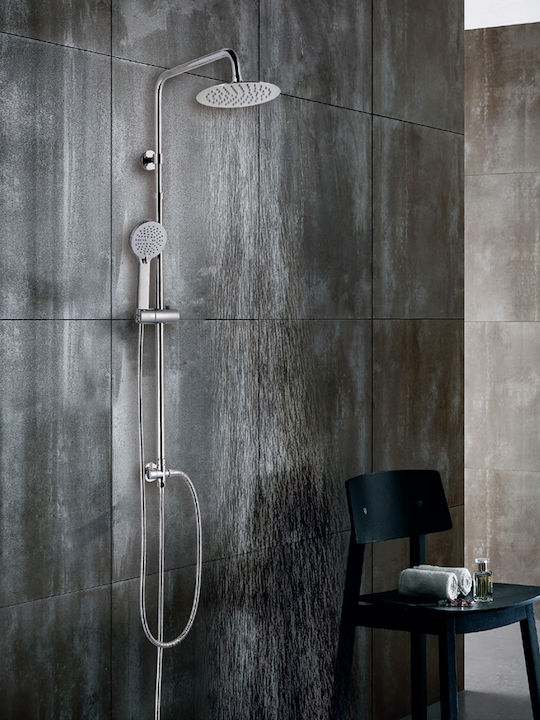 Karag Eleni Adjustable Shower Column without Mixer 93,5-120cm Silver