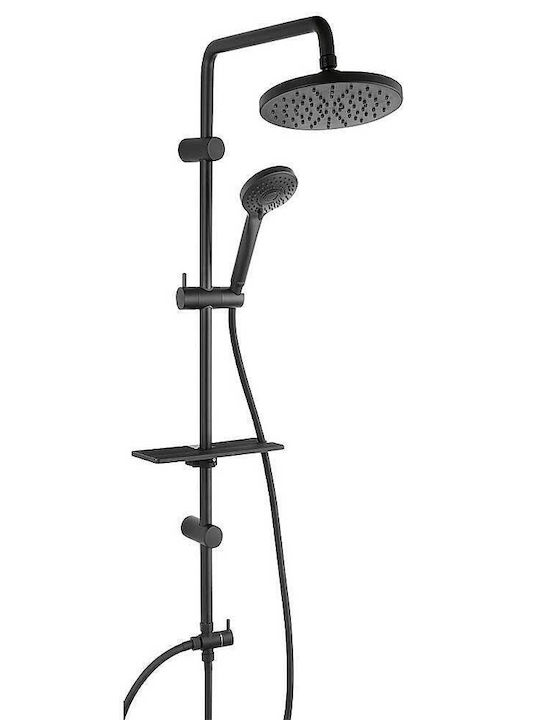 Ferro Rondo LUX Duschsäule Ohne Batterie 98,5cm Schwarze