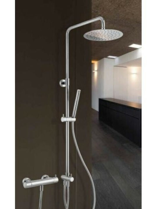 Paini Rst Verstellbare Duschsäule ohne Armatur 84-125cm Silber