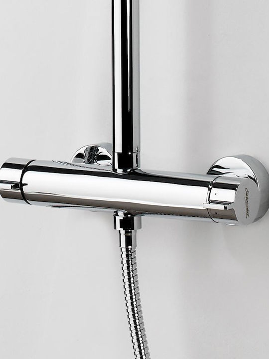 Eurorama Slim 712065 Adjustable Shower Column with Bathtub Mixer 76-137cm Black