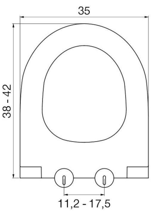 Elvit Capac WC din plastic 41.5-43.5x35.5cm Alb
