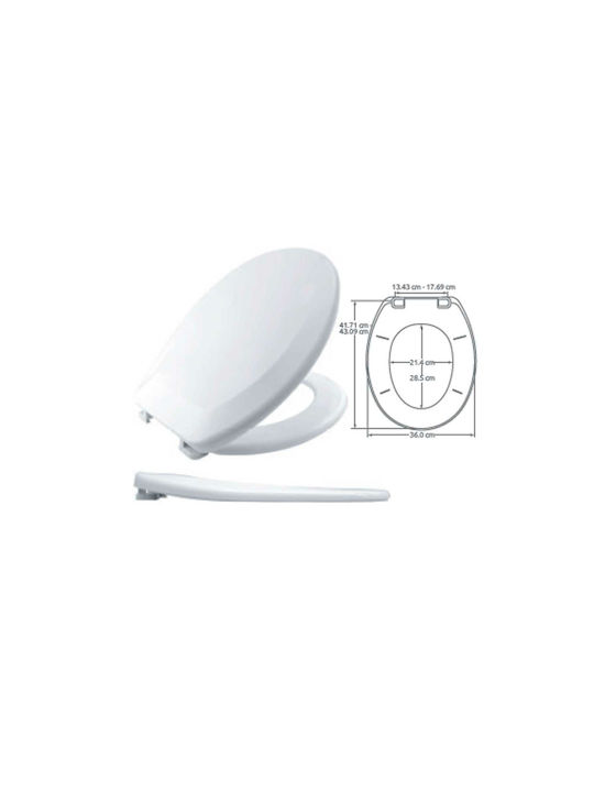 Dimitracas Plastic Toilet Seat White Bemis 7250 TP 31.7-43cm
