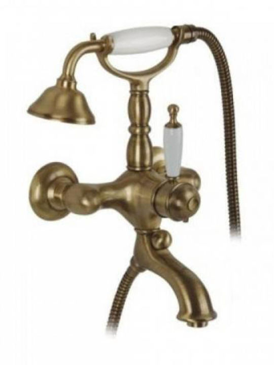 Bugnatese Oxford Mixing Retro Bathtub Shower Faucet Complete Set Bronze