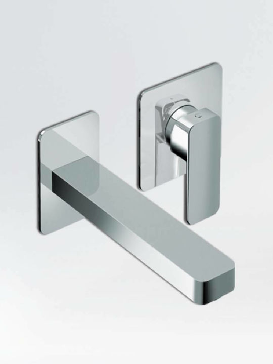 Eurorama Quadra Mixing Bathtub Shower Faucet Complete Set Silver