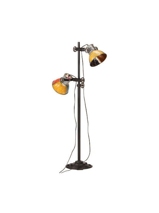 vidaXL Vintage Stehleuchte H160xB28cm. mit Fassung für Lampe E27 Mehrfarbig