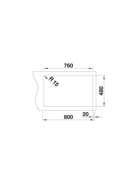 Blanco Legra 8 526223 Drop-In Chiuvetă Stânga din Granit Sintetic L78xW50cm Negru
