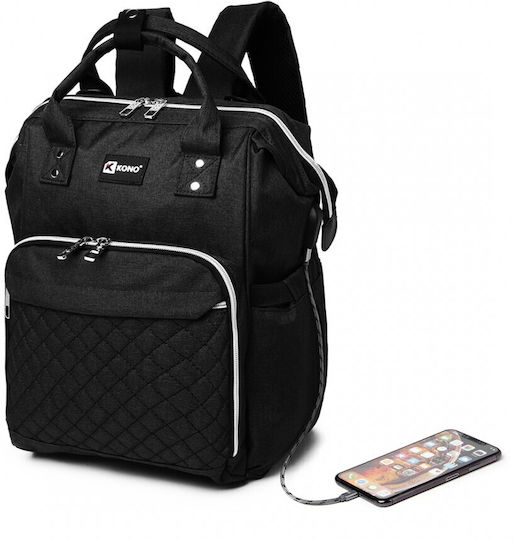 Kono Τσάντα-Αλλαξιέρα Πλάτης Diamond Black 26x17x38εκ.
