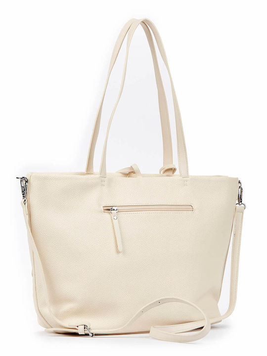 Verde Damen Tasche Shopper Schulter Beige