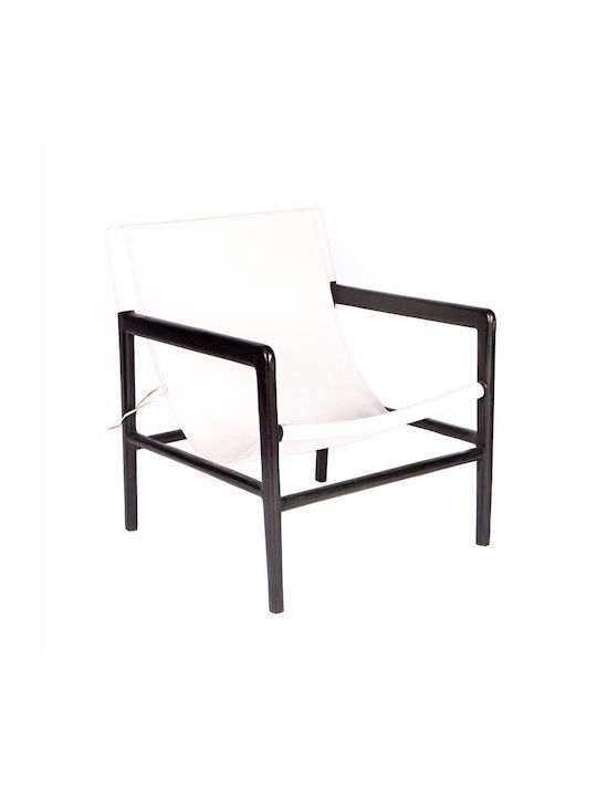 din Piele Naturală Albă 63x70x88cm