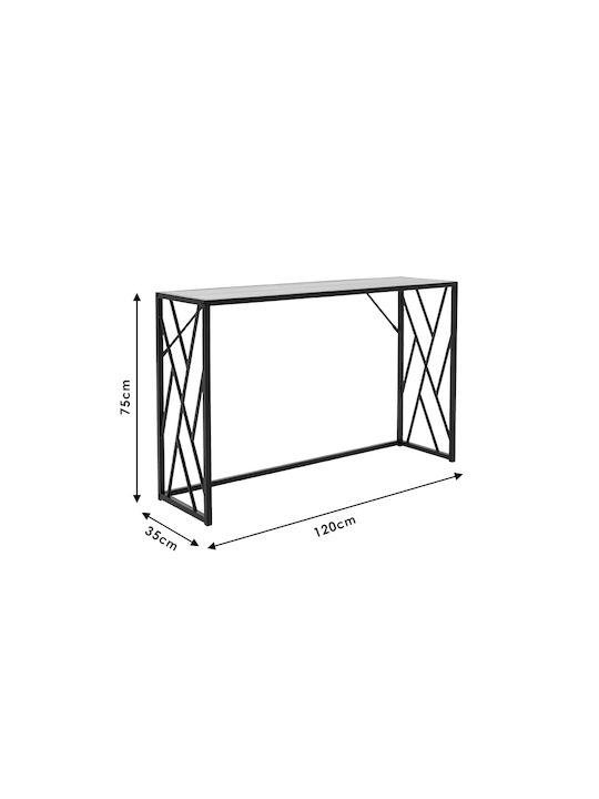 Ivy Wooden Console Walnut / Black L120xW35xH75cm