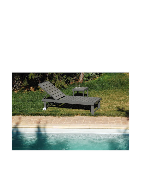 Liegestuhl Aluminium Gray 196x63x38cm.