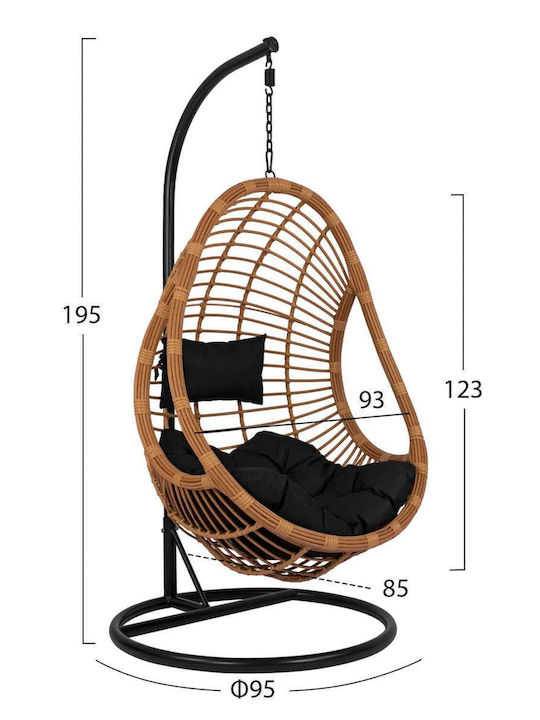 Φωλιά με Βάση Rattan Μ95xΠ95xΥ195cm Μπεζ