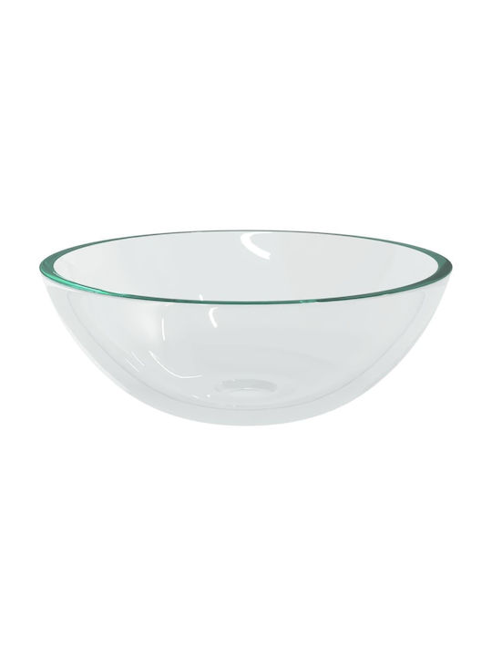 vidaXL Επικαθήμενος Νιπτήρας Γυάλινος 50x37cm Διάφανος