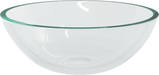 vidaXL Countertop Sink Glass 50x37x14cm Transparent
